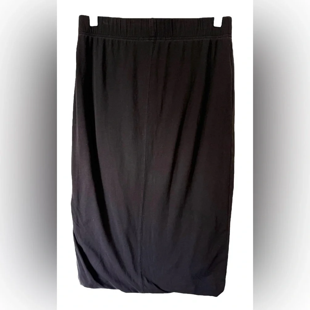 Peruvian Connection Women's Midi Skirt Black Pima Cotton Blend Size Medium